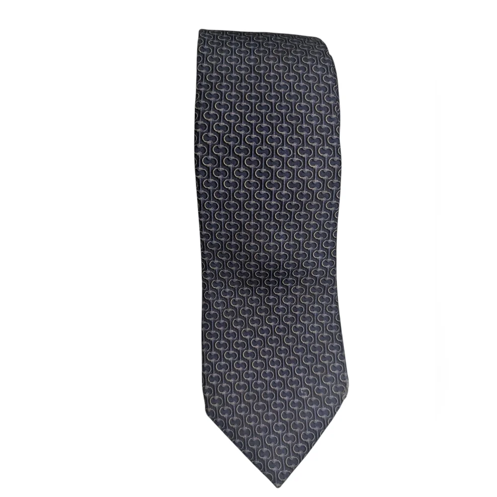 Gucci Blue Silk Printed Tie